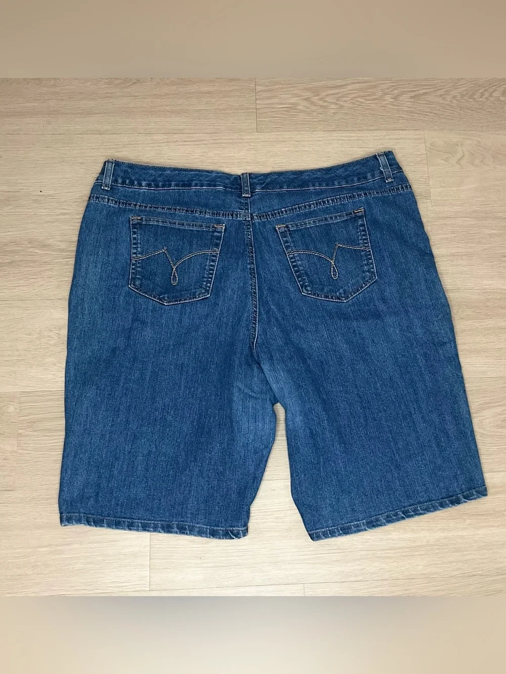 Just My Size Classic Mid-Length Denim Shorts - Blue